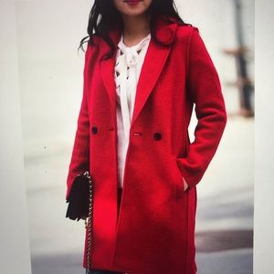 J.Crew Red Daphne Topcoat
